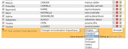 Interface de gestion des utilisateurs d'AbulÉdu et choix des langues